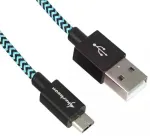 Cable USB 2.0 A-B black/blue 2.0m