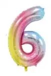 Folio balloon 100cm Number 6 Glossy Colorful