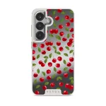 Afternoon Treat - Cherry Samsung Galaxy S25 Case, Elite Mirror Light (Magnetic) / Silver
