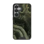 Misty Forest - Green Marble Samsung Galaxy S25 Case, Elite Dark (Magnetic) / Silver
