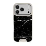 Noir Origin - Black Marble iPhone 17 Pro Case, Elite Light (MagSafe) / Silver