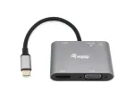 "Equip Dock USB-C->HDMI.VGA.USB3.0.AUX.100WPD 15cm sw"