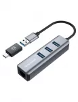 "GRAUGEAR USB-HUB 3x USB 3.0 A-t&uuml;&uuml;pi pordid + Gbit LAN jaem&uuml;&uuml;k"