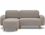 Bawal corner sofa with sleeping function and storage compartment, beige boucl&eacute;, left-hand side, Modern, Beige