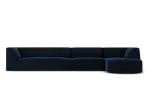 Velvet Modular Right Corner Sofa, "Siena", 5 Seats, 366x180x69 Made in Europe
