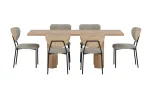Lillehammer Table - Nature with 6 Butterfly Chair - Beige
