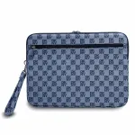 Checkered Pattern and Stripe Laptop Sleeve 13/14" Blue