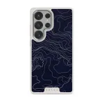 Drifting Shores - Line Art Samsung Galaxy S25 Ultra Case, Elite Light (Magnetic) / Silver