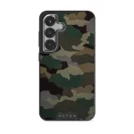 Tropical Green Camo - Samsung Galaxy S25 Case, Elite Dark (Magnetic) / Silver