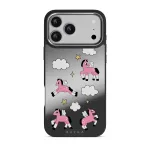 Cloud Hopping - iPhone 17 Pro Max Case, Elite Mirror Dark (MagSafe) / Silver