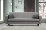 3-kohaline diivanvoodi, Hanah Home, Alkon, helehall, 214 x 86 x 77