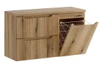 100 cm m&ouml;&ouml;blikomplekt lauaplaadi ja pesukorviga kappiga SET-NOCE B OAK 100CM S LB