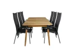 Julian Dining Table - Acasia - 210*100cm+Copacabana Recliner Chair - Black/Black_6