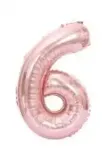 Folio balloon 100cm Number 6 Glossy Pink