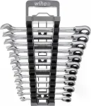 Ring ratchet wrench set, 12 pieces, reversible, wrench (SW 8 - 19mm)