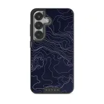 Drifting Shores - Line Art Samsung Galaxy S25 Case, Elite Dark (Magnetic) / Silver