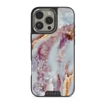 Frozen Leaves - Cute Marble iPhone 16 Pro Case, Elite Dark (MagSafe) / Silver