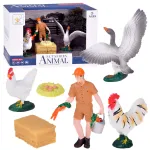FARM ANIMALS SERIES Farmer and birds set - hen, rooster, goose ZA6404 A