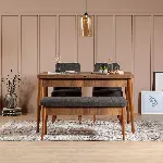 Pikendatav s&ouml;&ouml;gilaud ja toolid (4 t&uuml;kki), Hanah Home, p&auml;hkel Antratsiit, 130 x 77 x 80, cm