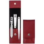 Zwilling Classic Inox reisikomplekt - nahast kohver, 3 osa - punane