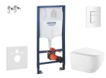 Grohe Rapid SL &ndash; riputatava elemendi komplekt, Gaia WC pehme sulgemisega kaanega ja Skate Cosmopolitan loputusnupuga, Alpine White SANI11BA3102