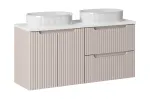M&ouml;&ouml;blikomplekt 120 cm t&ouml;&ouml;tasapinna ja 2 valamuga t&ouml;&ouml;tasapinnal Beyond, valamu-volt, valge, 120 cm, linane, varrukateta, 5 tk.