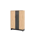 Madal vitriinkapp NOMAD ND6JCZ, pihlakas/must