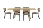 Logga Table - Nature with 6 Butterfly Chair - Beige