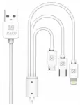 KSC-078 3in1 USB-A to Type-C / Lightning / Micro USB 1m White