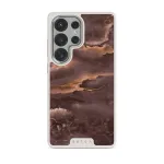 Fire Wood - Brown Marble Samsung Galaxy S25 Ultra Case, Elite Light (Magnetic) / Silver