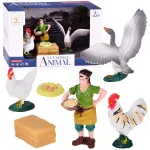 FARM ANIMALS SERIES Farmer and birds set - hen, rooster, goose ZA6404 B