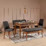 Pikendatav s&ouml;&ouml;gilaud ja toolid (5 t&uuml;kki), Hanah Home, p&auml;hkel Antratsiit, 130 x 77 x 80, cm