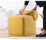 Pouf, Hanah Home, Linburg, kollane, 45 x 56 x 60