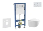 Geberit Duofix paigaldusmooduli komplekt, Gaia WC pehme sulguv kaanega ja Delta01 loputusnupuga, Alpide valge SANI11CA3120B