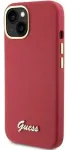 "Silicone Script Metal Logo & Frame iPhone 15" Magenta