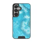 Ocean Waves - Blue Samsung Galaxy S25 Case, Elite Dark (Magnetic) / Silver