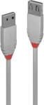"LINDY USB 2.0 pikenduskaabel, t&uuml;&uuml;p A/A, Anthra Line, M/F, 0,5 m, hall"