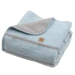 Blanket - BARI - COTTON - STRIPES - size 75x100  - BABY BLUE