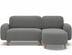 Bawal corner sofa with sleeping function and storage compartment, grey boucl&eacute;, right-hand side, Modern, Gray