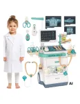WOOPIE Doctor's Trolley Set Little Doctor EKG Sound Light Adjustable 26pcs