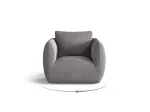 Velvet Armchair, "Nimes", 1 Seat, 95.5x87x80 Made in Europe