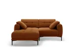 Left Velvet Sofa, "Lazio", 2 Seats, 205x174x86 Made in Europe