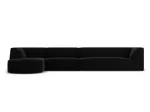 Velvet Modular Left Corner Sofa, "Siena", 5 Seats, 366x180x69 Made in Europe
