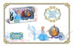 Blue coach with white horse + Little princess doll
