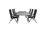 Levels Table 160/240 - Black/Grey+Albany Light 5-pos - black / Black textilene and grey teak_6