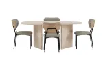 Gr&ouml;nvik Table - Nature with 4 Butterfly Chair - Beige