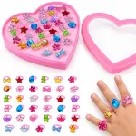 Set of rings for girls, 36 pieces. Jewelry in a box ZA6295