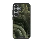 Misty Forest - Green Marble Samsung Galaxy S25 Plus Case, Elite Dark (Magnetic) / Silver