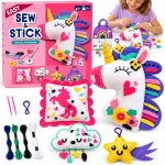 DIY sewing and gluing kit with 5 felt ornaments UNICORN ZA6590