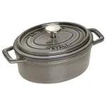 Staub oval cast iron pot - 1 ltr, Graphite